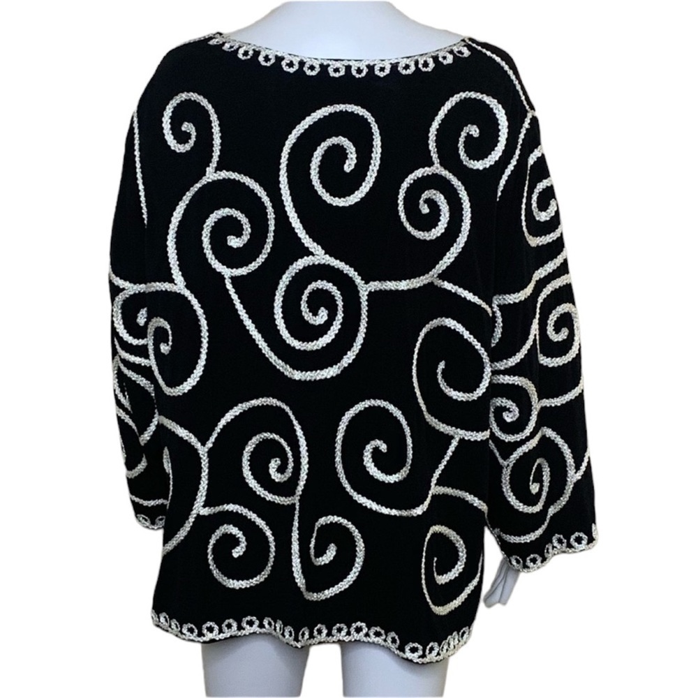 Lauren Michelle Deco Art Black White Embellished - Picture 6 of 8
